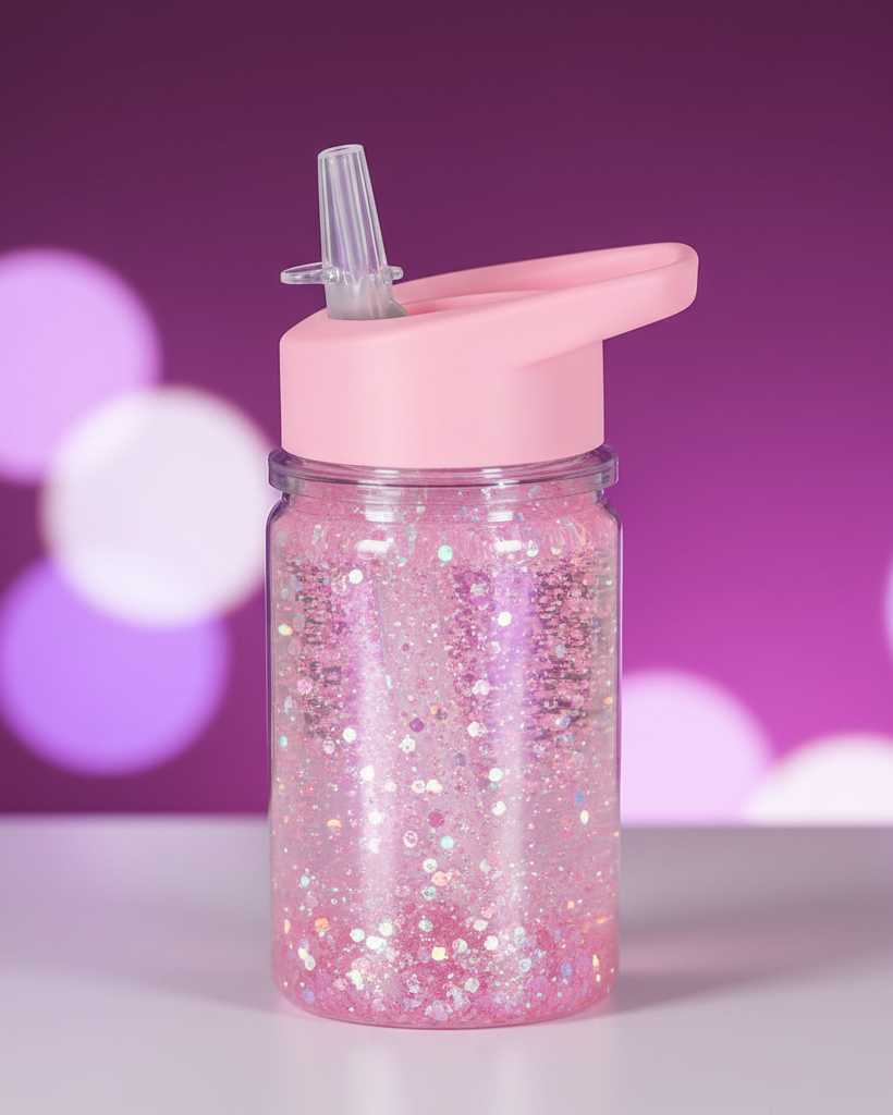 10 Oz Snow Globe Tumbler Light Pink Lid - Purple Bokeh