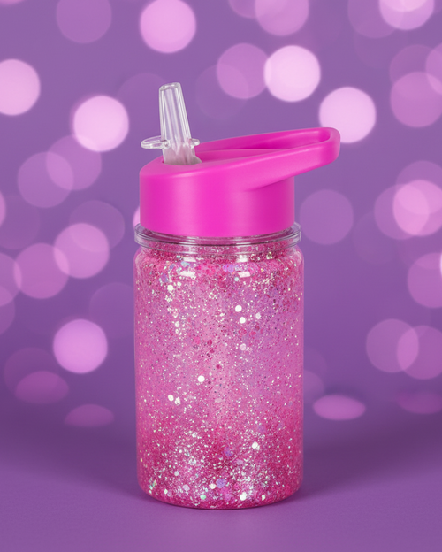 10 Oz Snow Globe Tumbler Pink Lid - Purple Bokeh
