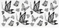 0707 Butterflies/Flowers/Roses