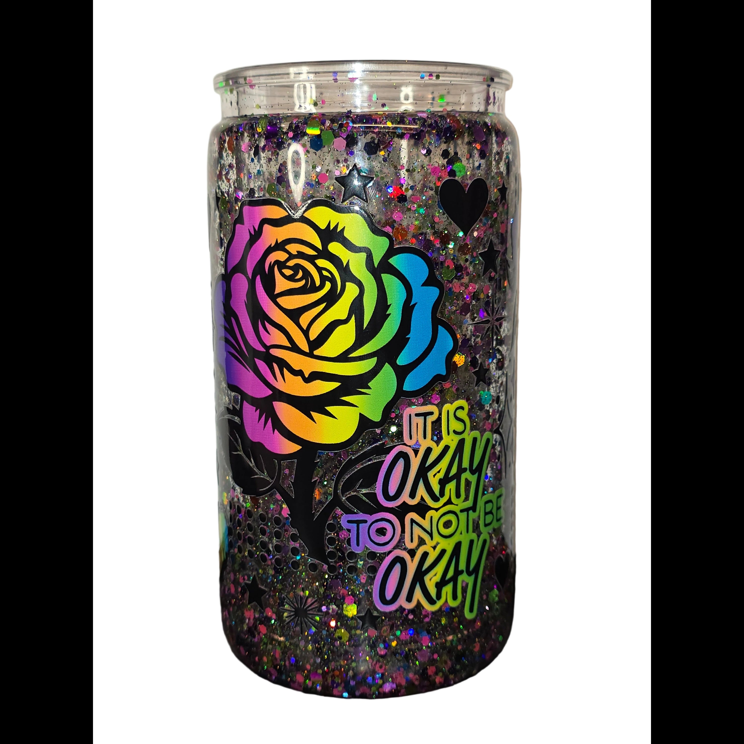NEON ROSE GLITTER CUP