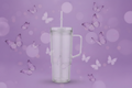 40oz Acrylic Tumbler with Handle on Lavender Butterfly Background