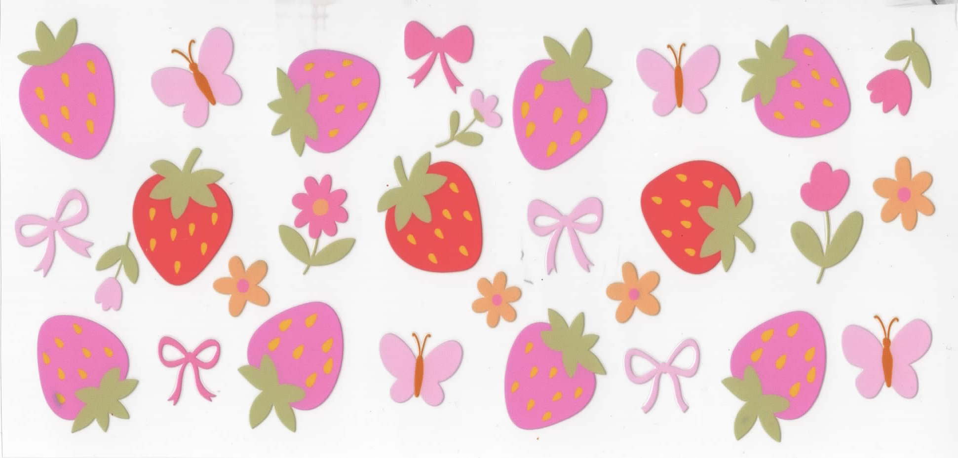 0716 Butterflies/Strawberries/Flowers
