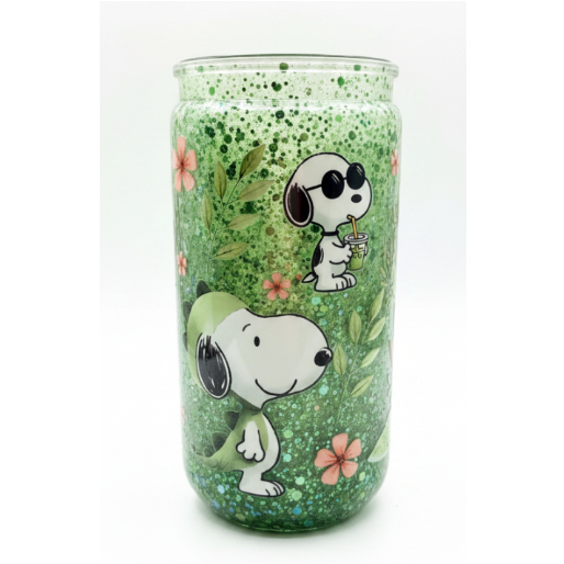 Green Glitter Tumbler White Background