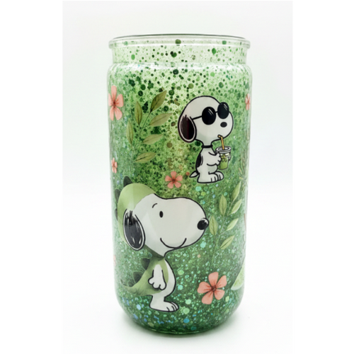 Green Glitter Tumbler White Background