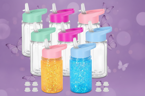 Kids Cups Original Layout with Lavender Butterfly Background