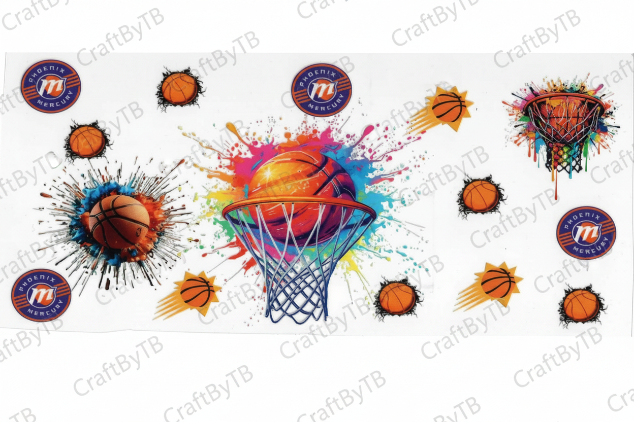 Phoenix Mercury Basketball Wrap with CraftByTB Watermark